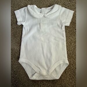 Elegant White Baby Bodysuit with Peter Pan Collar